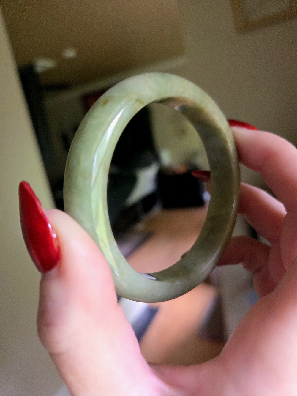 56mm Green Type A Jadeite Jade Bangle